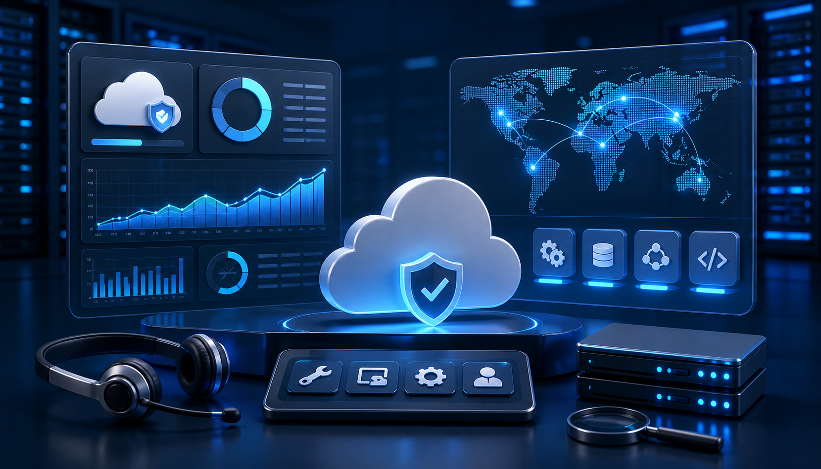 Cloud maintenance, technical support, integrations and analytics